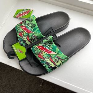 New Mountain Dew Promo Slide Sandals, Size Large (W 9-10 / M 8-9)
